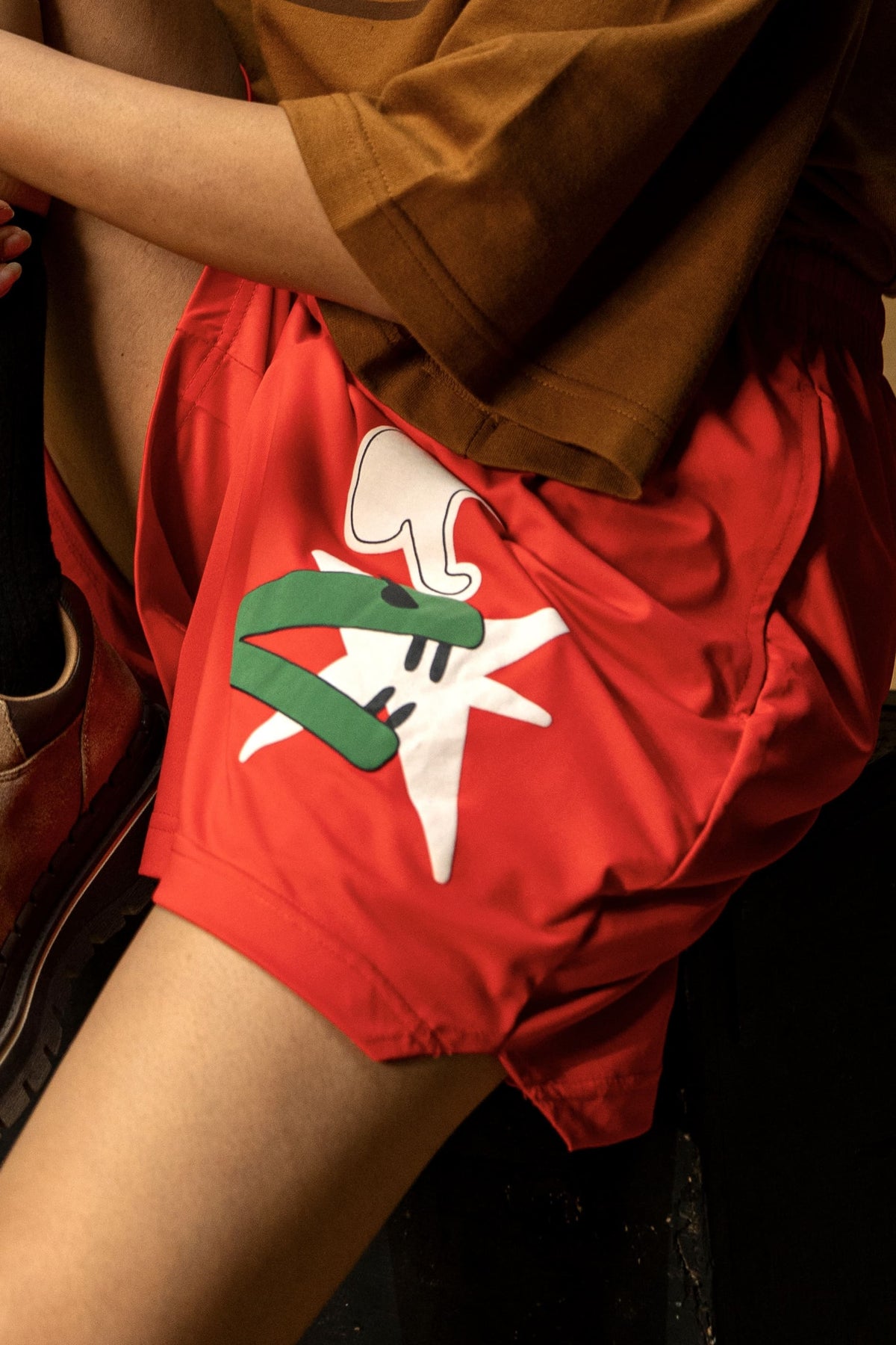 Staligator Lounge Shorts (Unisex): close-up of the alligator leg graphic