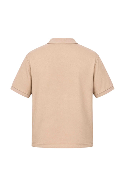 Pink Poison Classic Polo (Unisex): beige plain back product view